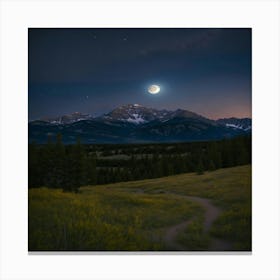 Moonrise Over The Mountains Canvas Print