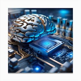 Brain On The Computer Chip Canvas Print