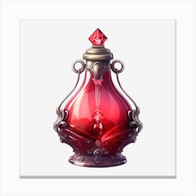 Red Apothecary Bottle Canvas Print