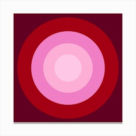 Abstract Pink and Red Circle Pattern Canvas Print