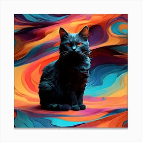 Abstract Cat Painting 5 Canvas Print