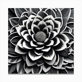 Black And White Flower Canvas Print