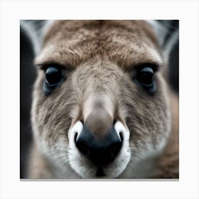 A Close Up Of A Majestic Kangaroo, Capturing Its Intense Gaze And Powerful Presence Canvas Print