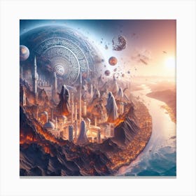 City On A Planet Canvas Print