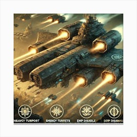 Skybreaker Gunship Iron Commonwealth Canvas Print