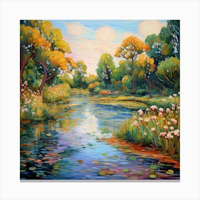 Brushstrokes in Riverside Bliss Canvas Print