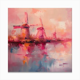 A square abstract painting of a windmill 3 Canvas Print