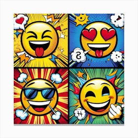 Set Of Emoji Canvas Print
