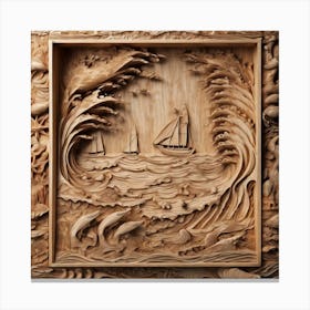 Carved Wood Art Canvas Print