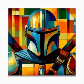 Din Djarin The Mandalorian Faded Metal Abstract Star Wars Art Print Canvas Print