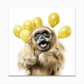 Monkey With Balloons 2 Canvas Print