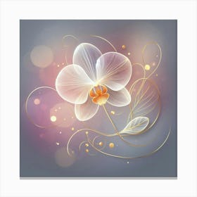 Orchid Flower On A Purple Background Canvas Print