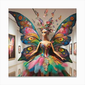 Butterfly Art Barbie Canvas Print