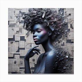Black Woman With Afro 2 Canvas Print