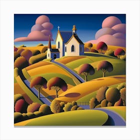 Church On The Hill 1 Canvas Print