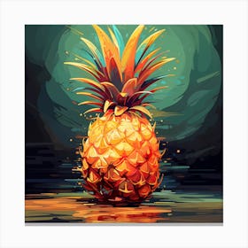 Vibrant Abstract Pineapple Sketch Canvas Print