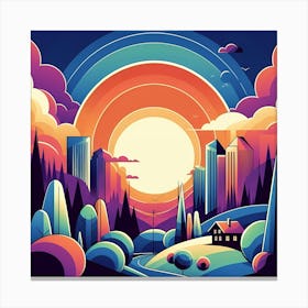 Rainbow City Canvas Print