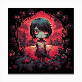 Girl In The Forest Canvas Print