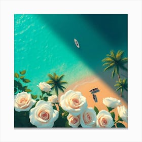 Roses On The Beach 9 Canvas Print