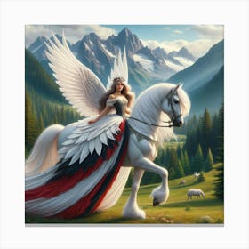 Angel On A White Horse Canvas Print