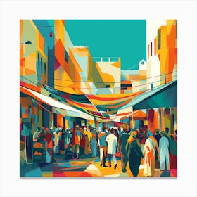 Street Scene In Morocco Canvas Print