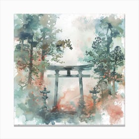 Watercolor Tori Tori Gate Canvas Print