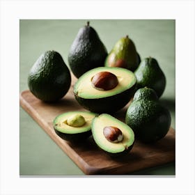 Avocados On A Cutting Board Canvas Print