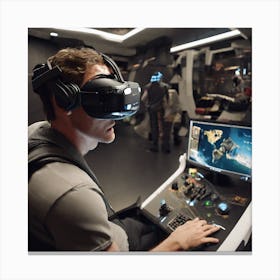 Man In Vr Headset Canvas Print