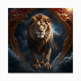 Lion King Emerges From The Heart Of The Sky Canvas Print
