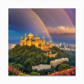 Rainbow Over The Palace Canvas Print