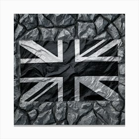 British Flag On Rock Canvas Print