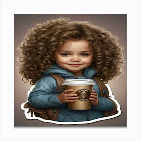 Little Girl With Curly Hair Canvas Print