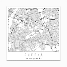 Queens New York Street Map Canvas Print
