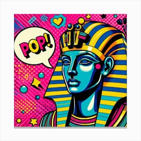 Pop Egyptian Pharaoh Djoserenma Canvas Print