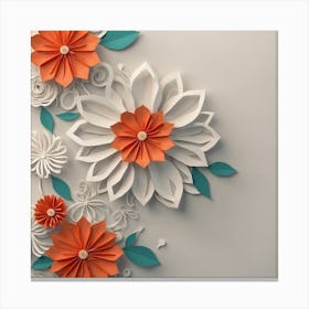 Colourful flower paper art2 Canvas Print