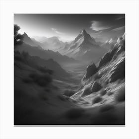 Black And White Landscape 2 Canvas Print