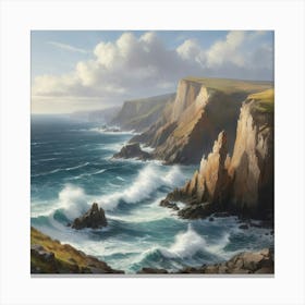 Cliffs Of Ireland paintings art print 1 Canvas Print