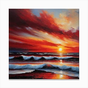 Sunset At The Beach 769 Canvas Print