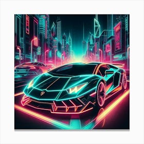 Neon Car 6 Canvas Print