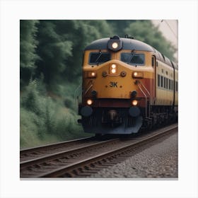 Train On The Tracks 3 Canvas Print