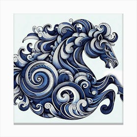 horse of waves Canvas Print