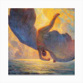 Icarus (Flew too Close to the Sun) "The Fall of Icarus" by Galileo Chini 1907 HD Remastered Canvas Print