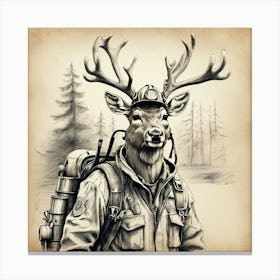 Deer In The Woods 43 Canvas Print