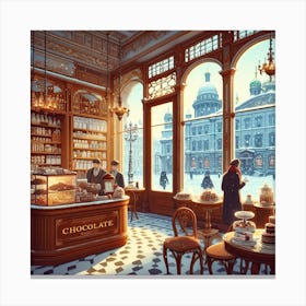 Cafe In St Petersburg Canvas Print