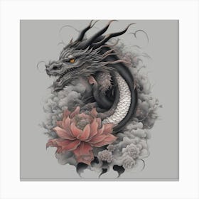 Dragon And Lotus Canvas Print