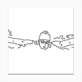 Swimmer Swimming In The Water Canvas Print
