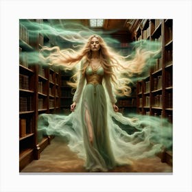 Walking the Library Canvas Print