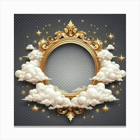 Frame With Clouds And Stars 1 Canvas Print