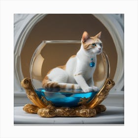 Cat In A Fish Bowl 9 Canvas Print