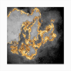 100 Nebulas in Space with Stars Abstract in Black and Gold n.079 Canvas Print
